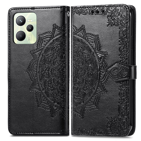 Coque Portefeuille Motif Fantaisie Livre Cuir Etui Clapet pour Realme C35 Noir