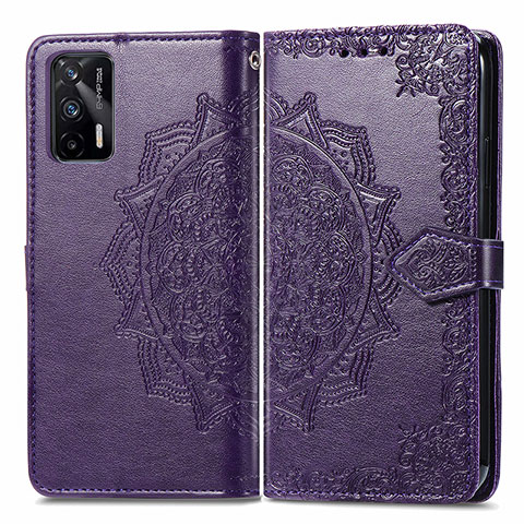 Coque Portefeuille Motif Fantaisie Livre Cuir Etui Clapet pour Realme GT Neo 5G Violet