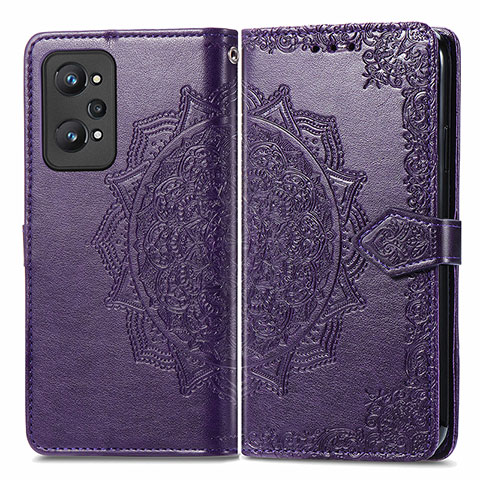 Coque Portefeuille Motif Fantaisie Livre Cuir Etui Clapet pour Realme GT Neo2 5G Violet