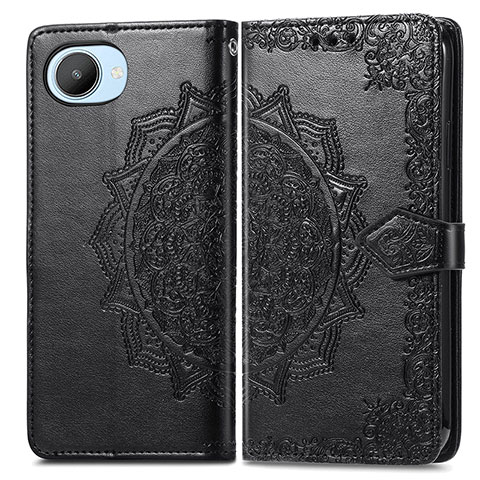 Coque Portefeuille Motif Fantaisie Livre Cuir Etui Clapet pour Realme Narzo 50i Prime Noir