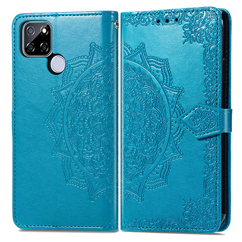 Coque Portefeuille Motif Fantaisie Livre Cuir Etui Clapet pour Realme Q2i 5G Bleu