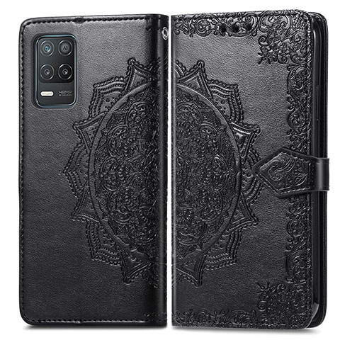 Coque Portefeuille Motif Fantaisie Livre Cuir Etui Clapet pour Realme Q3 5G Noir