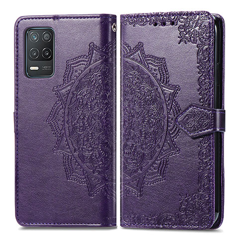 Coque Portefeuille Motif Fantaisie Livre Cuir Etui Clapet pour Realme Q3 5G Violet