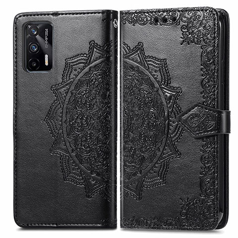 Coque Portefeuille Motif Fantaisie Livre Cuir Etui Clapet pour Realme Q3 Pro 5G Noir