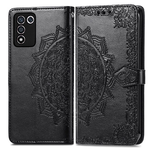 Coque Portefeuille Motif Fantaisie Livre Cuir Etui Clapet pour Realme Q3s 5G Noir