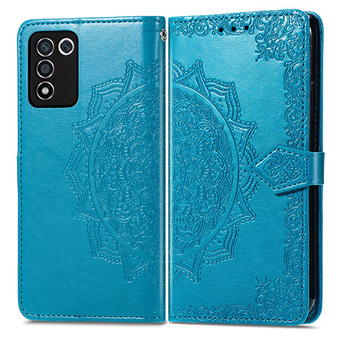 Coque Portefeuille Motif Fantaisie Livre Cuir Etui Clapet pour Realme Q3t 5G Bleu