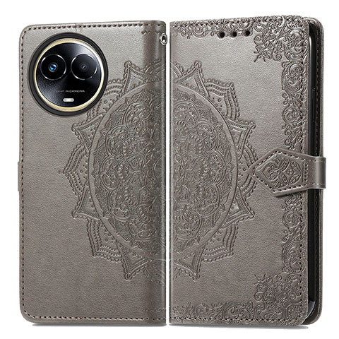 Coque Portefeuille Motif Fantaisie Livre Cuir Etui Clapet pour Realme V50 5G Gris