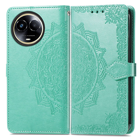 Coque Portefeuille Motif Fantaisie Livre Cuir Etui Clapet pour Realme V50 5G Vert