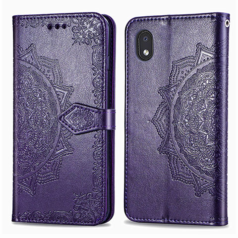 Coque Portefeuille Motif Fantaisie Livre Cuir Etui Clapet pour Samsung Galaxy A01 Core Violet