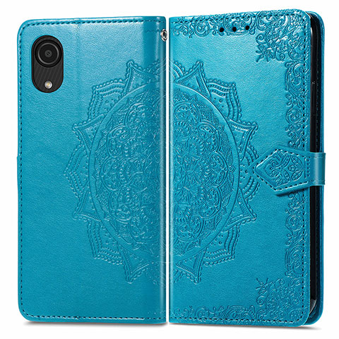 Coque Portefeuille Motif Fantaisie Livre Cuir Etui Clapet pour Samsung Galaxy A03 Core Bleu