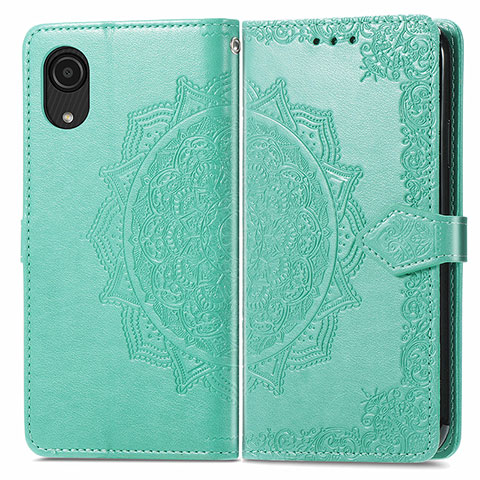 Coque Portefeuille Motif Fantaisie Livre Cuir Etui Clapet pour Samsung Galaxy A03 Core Vert