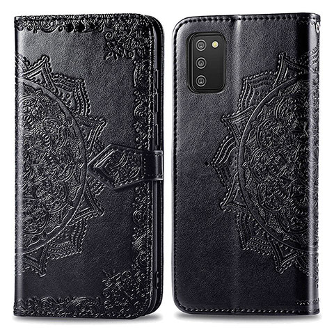 Coque Portefeuille Motif Fantaisie Livre Cuir Etui Clapet pour Samsung Galaxy A03s Noir