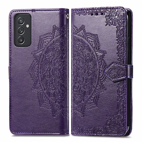 Coque Portefeuille Motif Fantaisie Livre Cuir Etui Clapet pour Samsung Galaxy A05s Violet