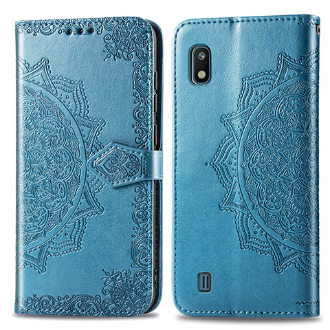 Coque Portefeuille Motif Fantaisie Livre Cuir Etui Clapet pour Samsung Galaxy A10 Bleu