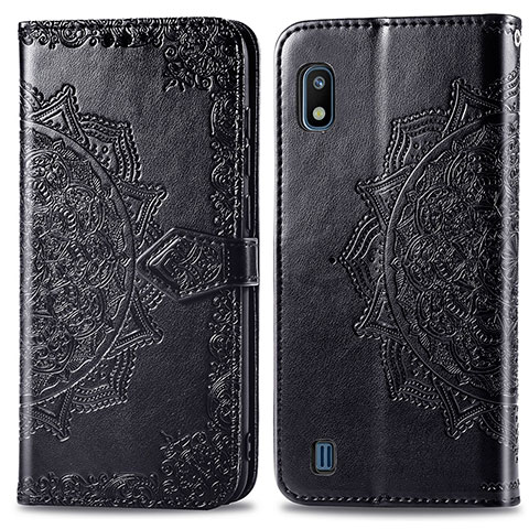 Coque Portefeuille Motif Fantaisie Livre Cuir Etui Clapet pour Samsung Galaxy A10 Noir