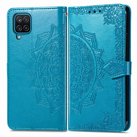 Coque Portefeuille Motif Fantaisie Livre Cuir Etui Clapet pour Samsung Galaxy A12 5G Bleu