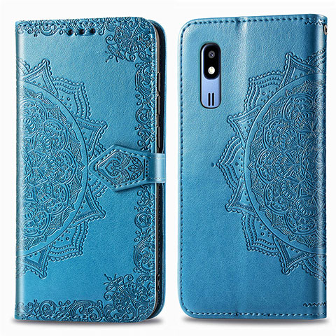 Coque Portefeuille Motif Fantaisie Livre Cuir Etui Clapet pour Samsung Galaxy A2 Core A260F A260G Bleu