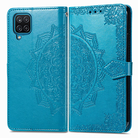 Coque Portefeuille Motif Fantaisie Livre Cuir Etui Clapet pour Samsung Galaxy A22 4G Bleu