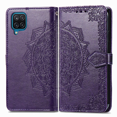 Coque Portefeuille Motif Fantaisie Livre Cuir Etui Clapet pour Samsung Galaxy A22 4G Violet