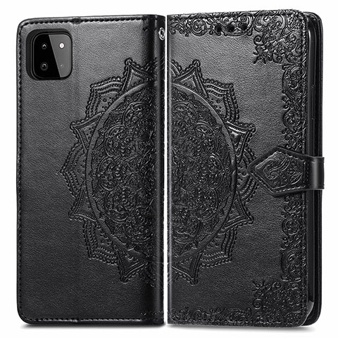 Coque Portefeuille Motif Fantaisie Livre Cuir Etui Clapet pour Samsung Galaxy A22 5G Noir