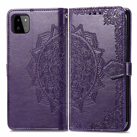 Coque Portefeuille Motif Fantaisie Livre Cuir Etui Clapet pour Samsung Galaxy A22s 5G Violet