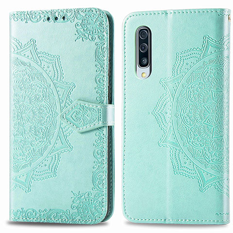 Coque Portefeuille Motif Fantaisie Livre Cuir Etui Clapet pour Samsung Galaxy A30S Vert