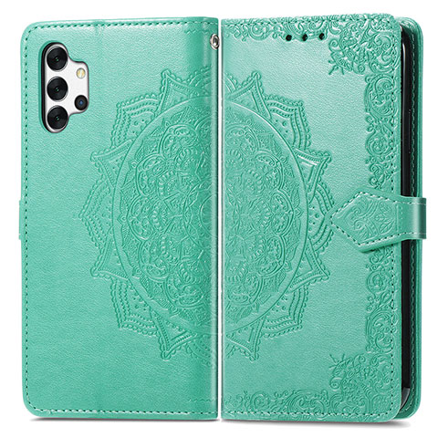 Coque Portefeuille Motif Fantaisie Livre Cuir Etui Clapet pour Samsung Galaxy A32 5G Vert