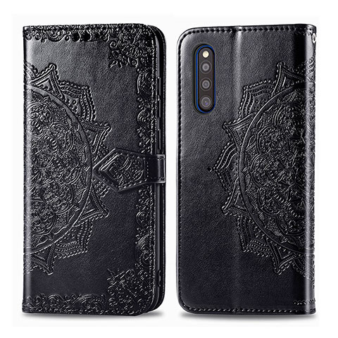 Coque Portefeuille Motif Fantaisie Livre Cuir Etui Clapet pour Samsung Galaxy A41 SC-41A Noir