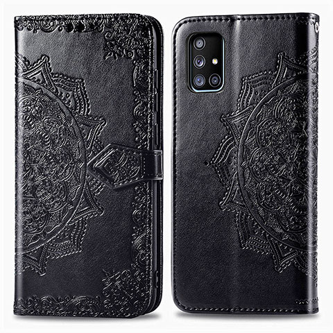 Coque Portefeuille Motif Fantaisie Livre Cuir Etui Clapet pour Samsung Galaxy A51 4G Noir