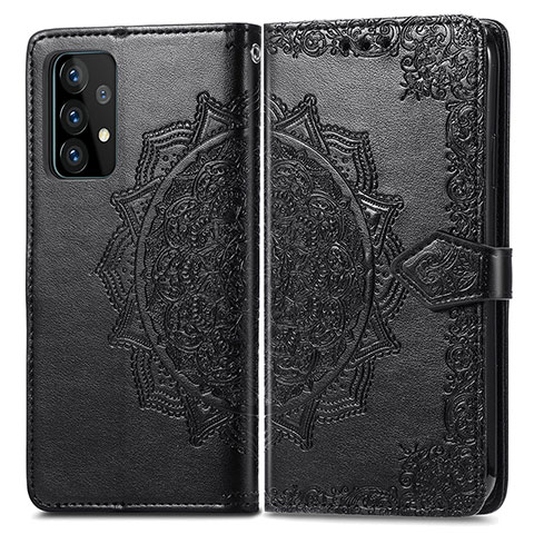 Coque Portefeuille Motif Fantaisie Livre Cuir Etui Clapet pour Samsung Galaxy A52 5G Noir