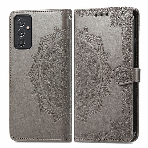 Coque Portefeuille Motif Fantaisie Livre Cuir Etui Clapet pour Samsung Galaxy A55 5G Gris