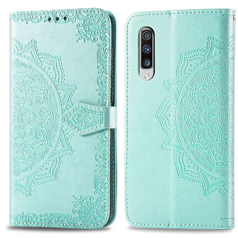 Coque Portefeuille Motif Fantaisie Livre Cuir Etui Clapet pour Samsung Galaxy A70 Vert