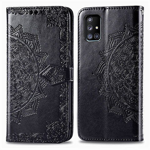 Coque Portefeuille Motif Fantaisie Livre Cuir Etui Clapet pour Samsung Galaxy A71 5G Noir