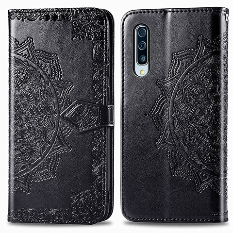 Coque Portefeuille Motif Fantaisie Livre Cuir Etui Clapet pour Samsung Galaxy A90 5G Noir