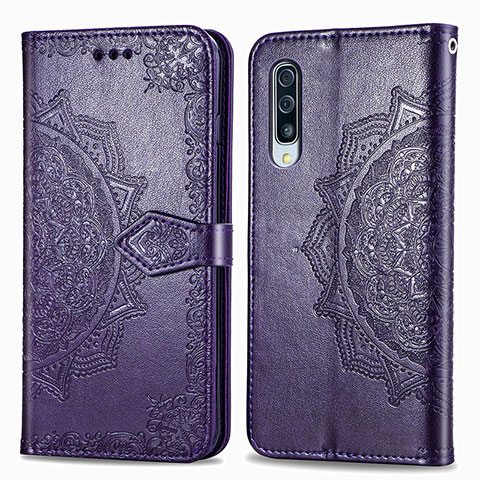 Coque Portefeuille Motif Fantaisie Livre Cuir Etui Clapet pour Samsung Galaxy A90 5G Violet