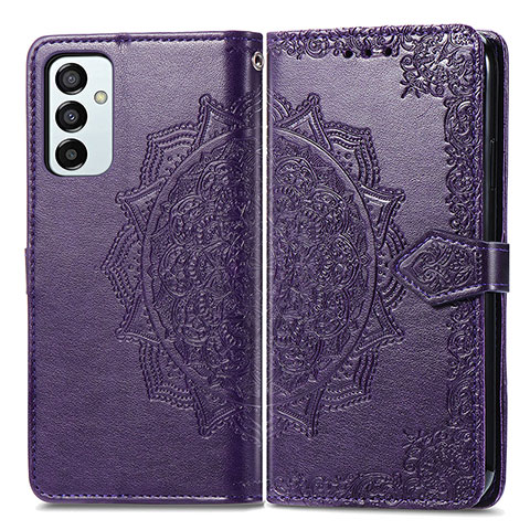 Coque Portefeuille Motif Fantaisie Livre Cuir Etui Clapet pour Samsung Galaxy F23 5G Violet