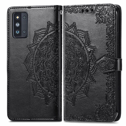 Coque Portefeuille Motif Fantaisie Livre Cuir Etui Clapet pour Samsung Galaxy F52 5G Noir