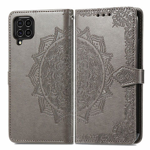 Coque Portefeuille Motif Fantaisie Livre Cuir Etui Clapet pour Samsung Galaxy F62 5G Gris