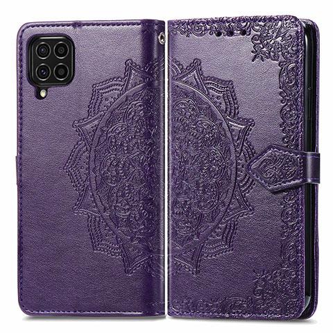 Coque Portefeuille Motif Fantaisie Livre Cuir Etui Clapet pour Samsung Galaxy F62 5G Violet