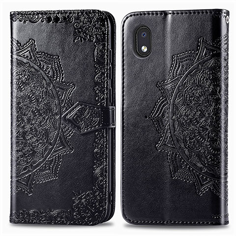 Coque Portefeuille Motif Fantaisie Livre Cuir Etui Clapet pour Samsung Galaxy M01 Core Noir