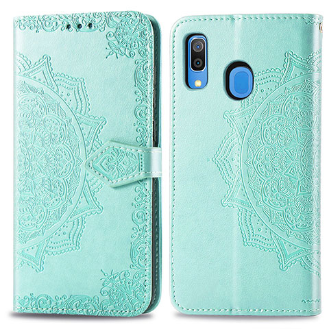 Coque Portefeuille Motif Fantaisie Livre Cuir Etui Clapet pour Samsung Galaxy M10S Vert