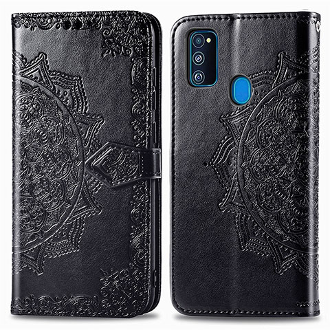 Coque Portefeuille Motif Fantaisie Livre Cuir Etui Clapet pour Samsung Galaxy M30s Noir