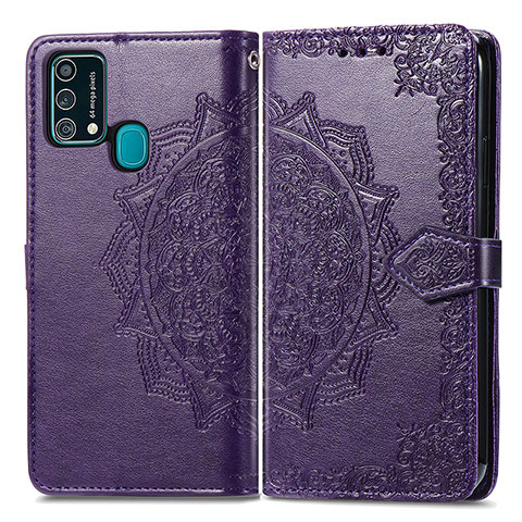 Coque Portefeuille Motif Fantaisie Livre Cuir Etui Clapet pour Samsung Galaxy M31 Prime Edition Violet