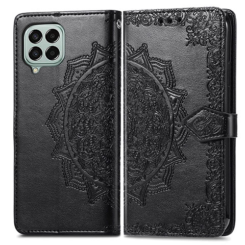 Coque Portefeuille Motif Fantaisie Livre Cuir Etui Clapet pour Samsung Galaxy M33 5G Noir