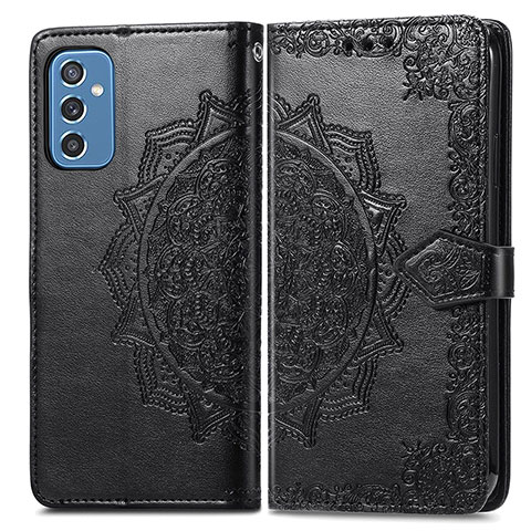 Coque Portefeuille Motif Fantaisie Livre Cuir Etui Clapet pour Samsung Galaxy M52 5G Noir