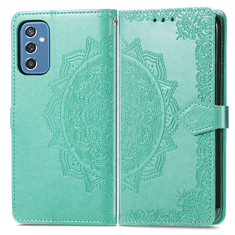 Coque Portefeuille Motif Fantaisie Livre Cuir Etui Clapet pour Samsung Galaxy M52 5G Vert