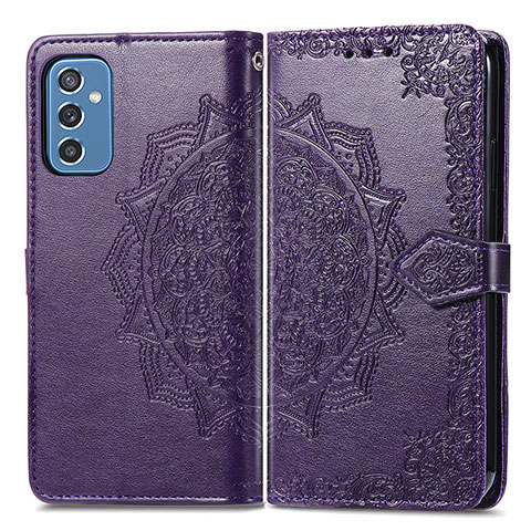 Coque Portefeuille Motif Fantaisie Livre Cuir Etui Clapet pour Samsung Galaxy M52 5G Violet