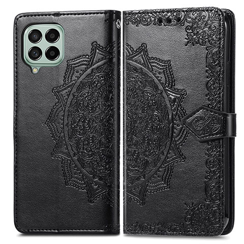 Coque Portefeuille Motif Fantaisie Livre Cuir Etui Clapet pour Samsung Galaxy M53 5G Noir