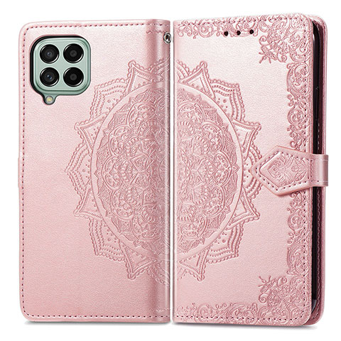 Coque Portefeuille Motif Fantaisie Livre Cuir Etui Clapet pour Samsung Galaxy M53 5G Or Rose