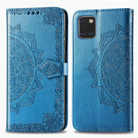 Coque Portefeuille Motif Fantaisie Livre Cuir Etui Clapet pour Samsung Galaxy M60s Bleu